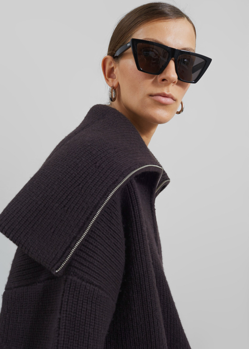 Hazel Oversized Wool Jumper - Dark Plum 8