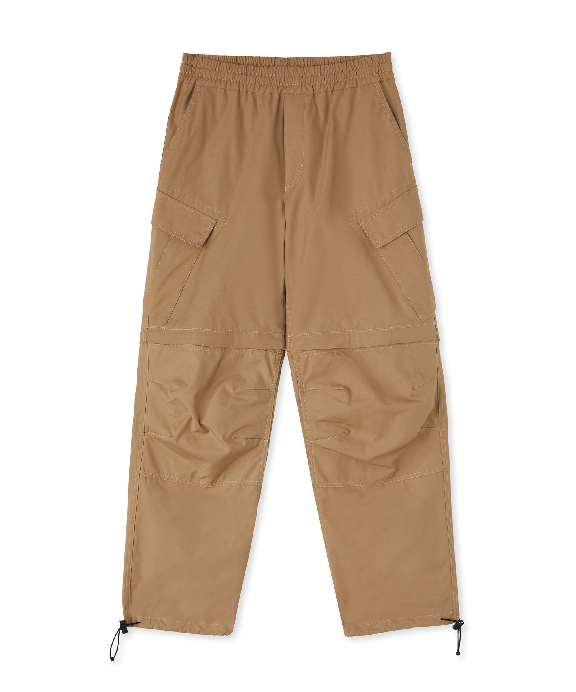 Solid color cotton cargo pants - 2