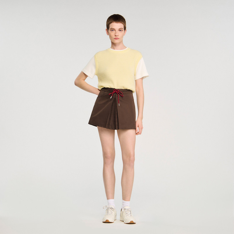 Sandro DRAWSTRING PLEATED SKORT outlook