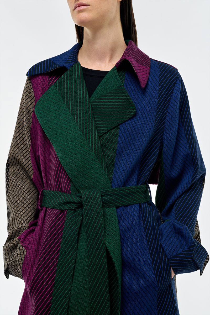 Lyra Trench Coat in Multi Cashmere 6