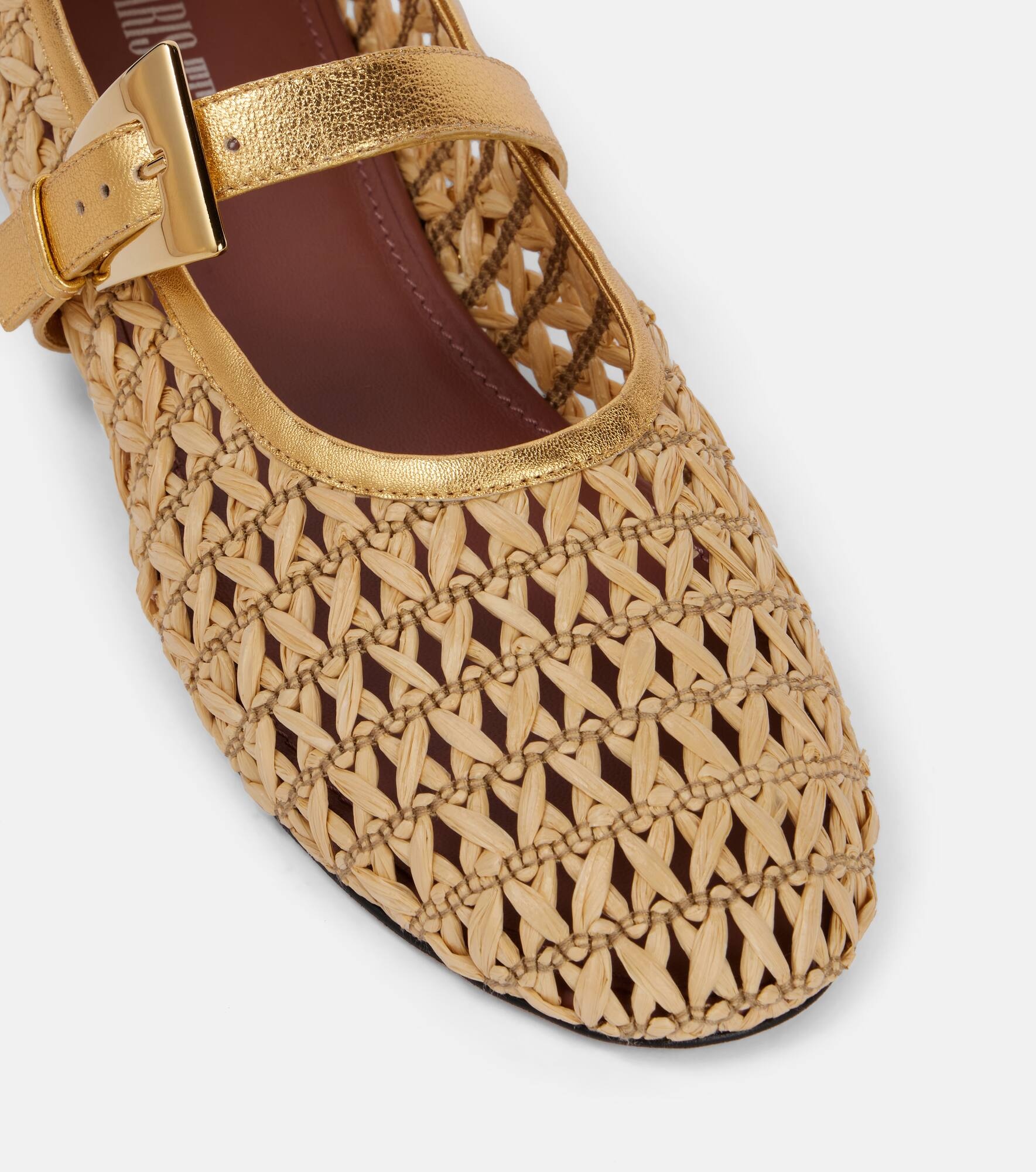 Sveva woven leather-trimmed ballet flats - 5