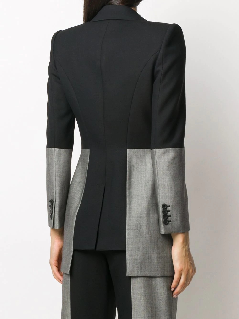 contrast-panel single-breasted blazer - 4