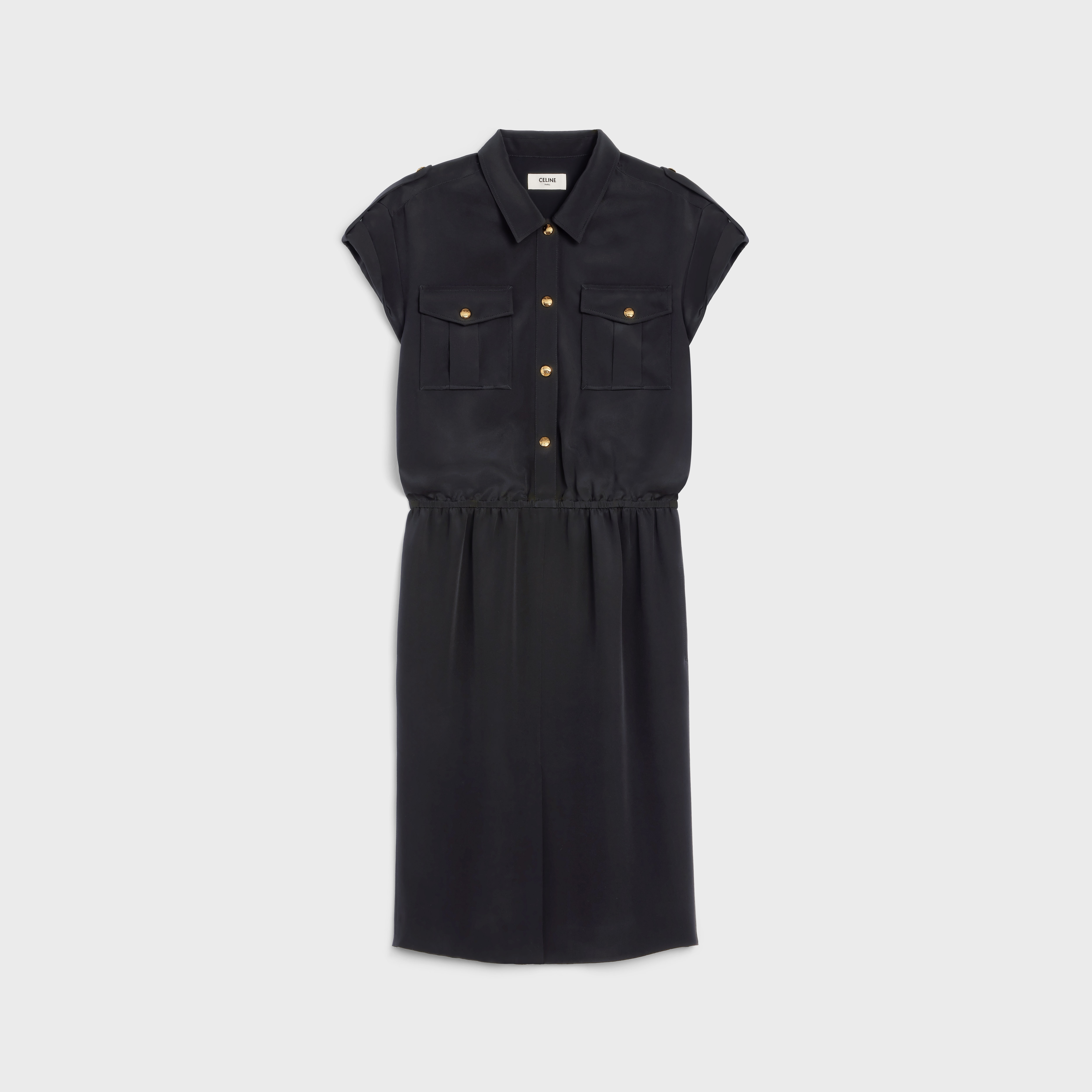 SHIRT DRESS IN SILK CLOTH - 1