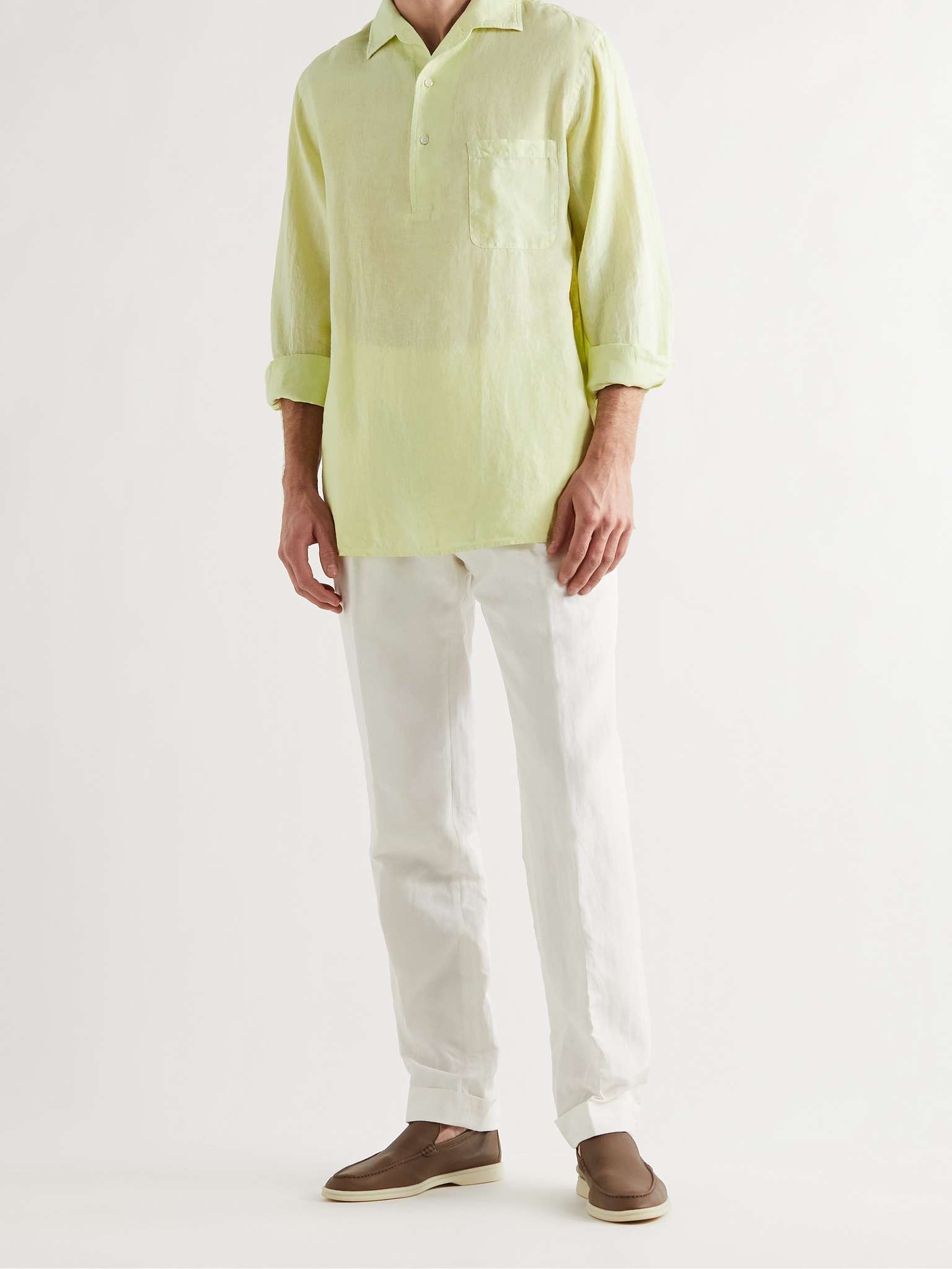 Andre Linen Half-Placket Shirt - 2