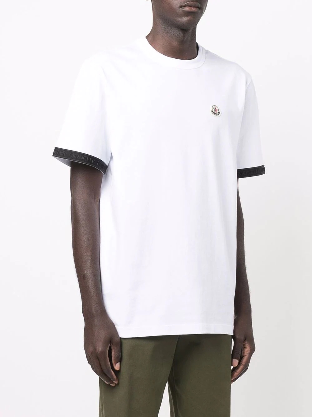 logo-patch contrast-trim short-sleeve T-shirt - 3