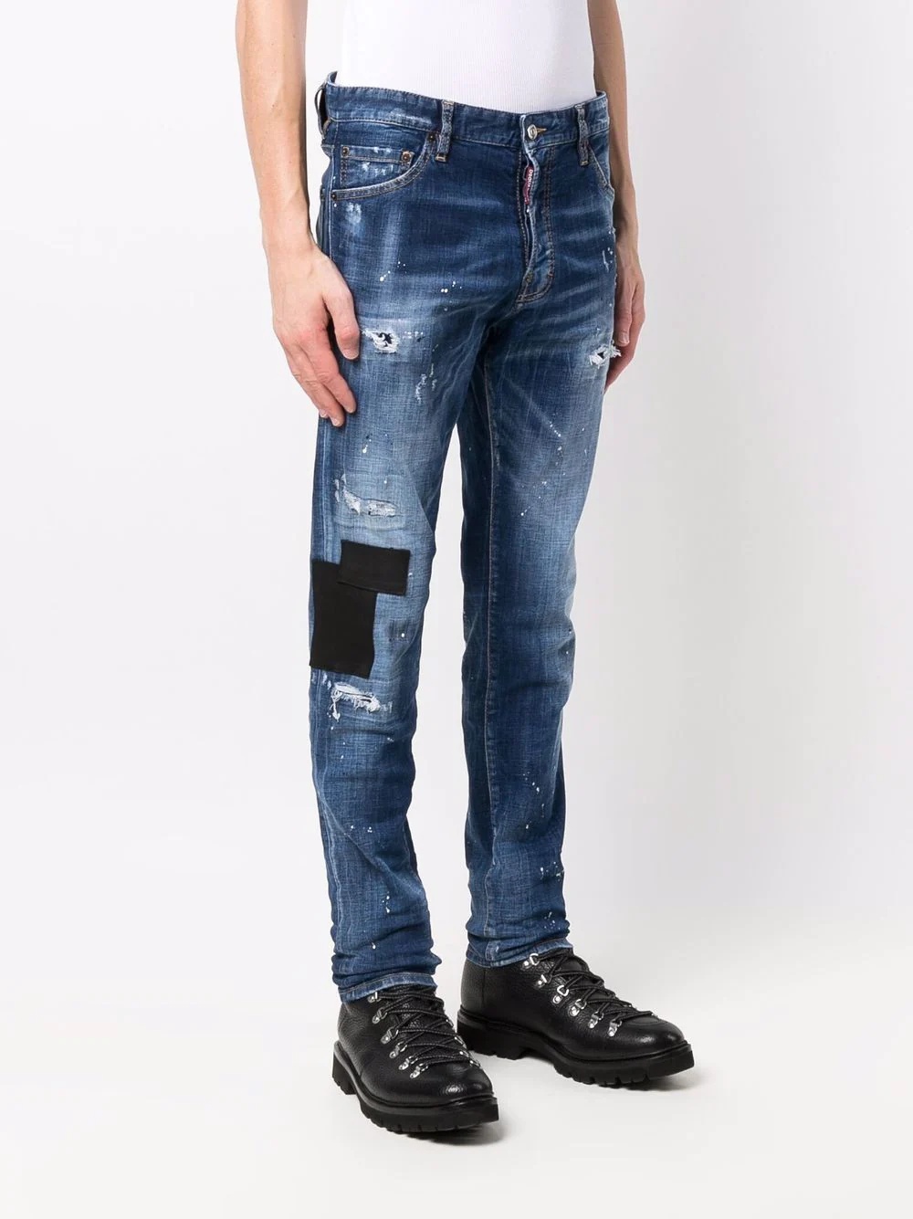 distressed slim-fit jeans - 3