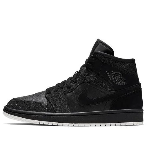(WMNS) Air Jordan 1 Mid 'Black Glitter' BQ6472-001 - 1