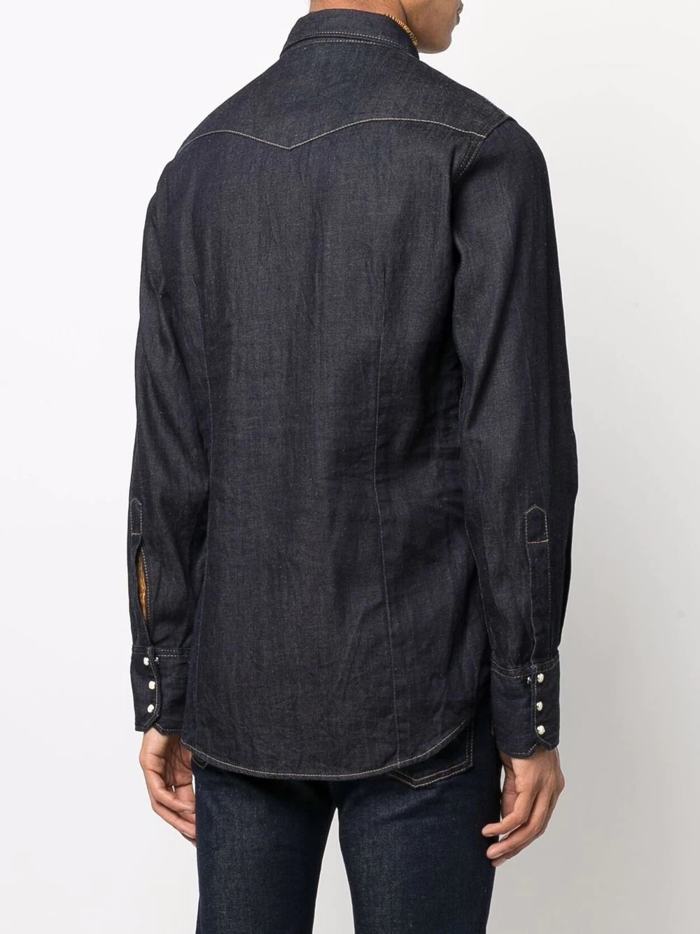 dark-wash denim shirt - 4