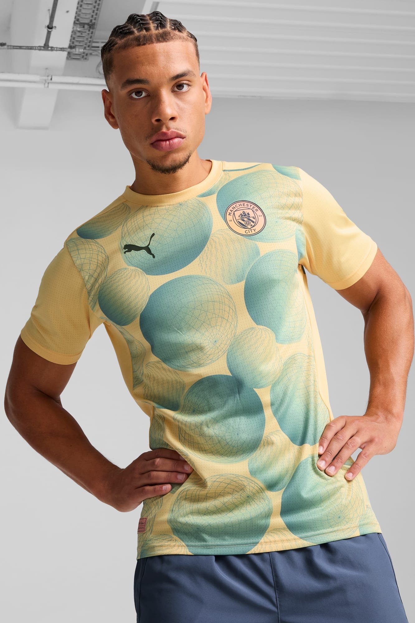 Manchester City Pre-Match Men's Short Sleeve Jersey - 3