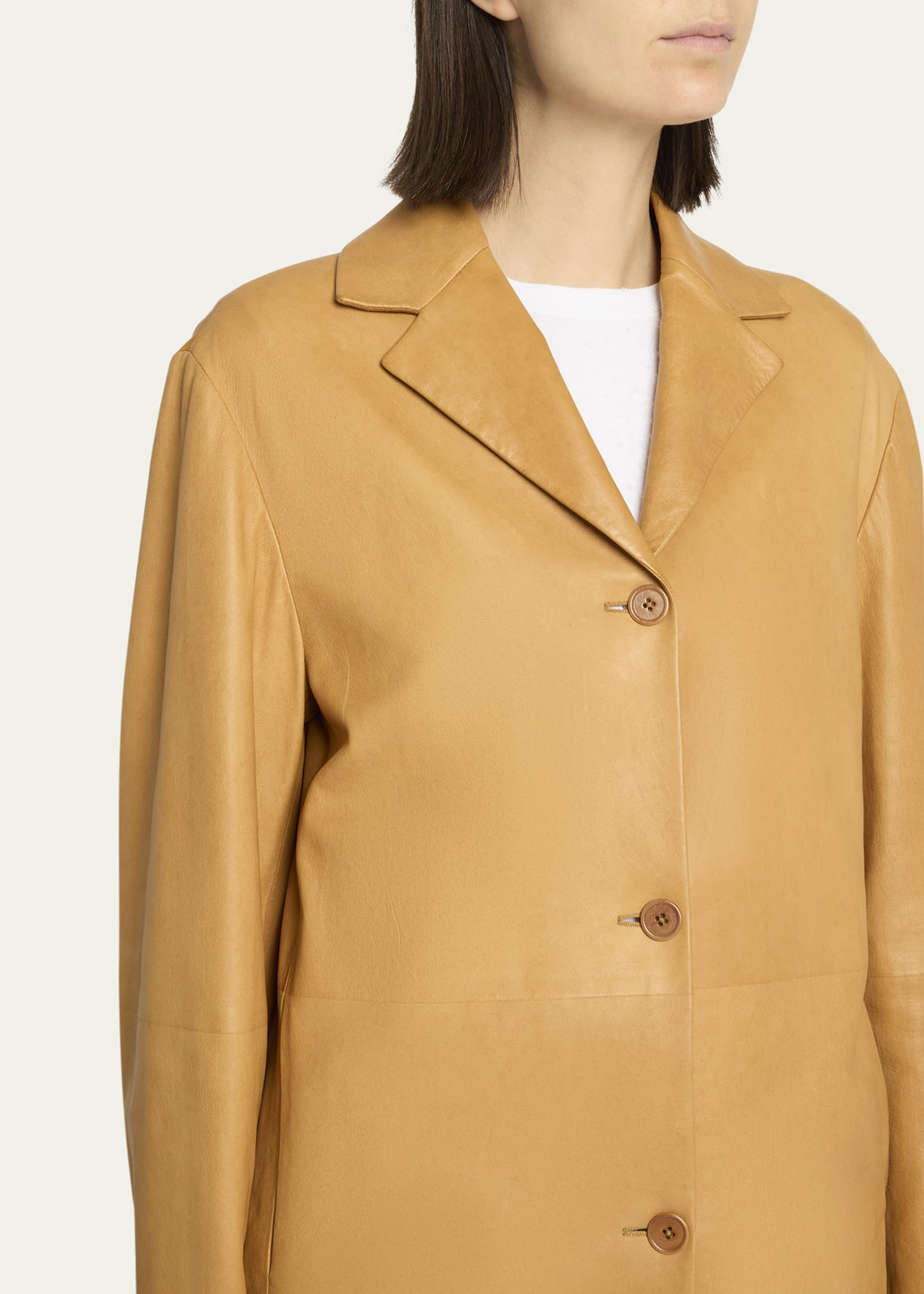 Fabian Single-Breasted Leather Jacket - 5
