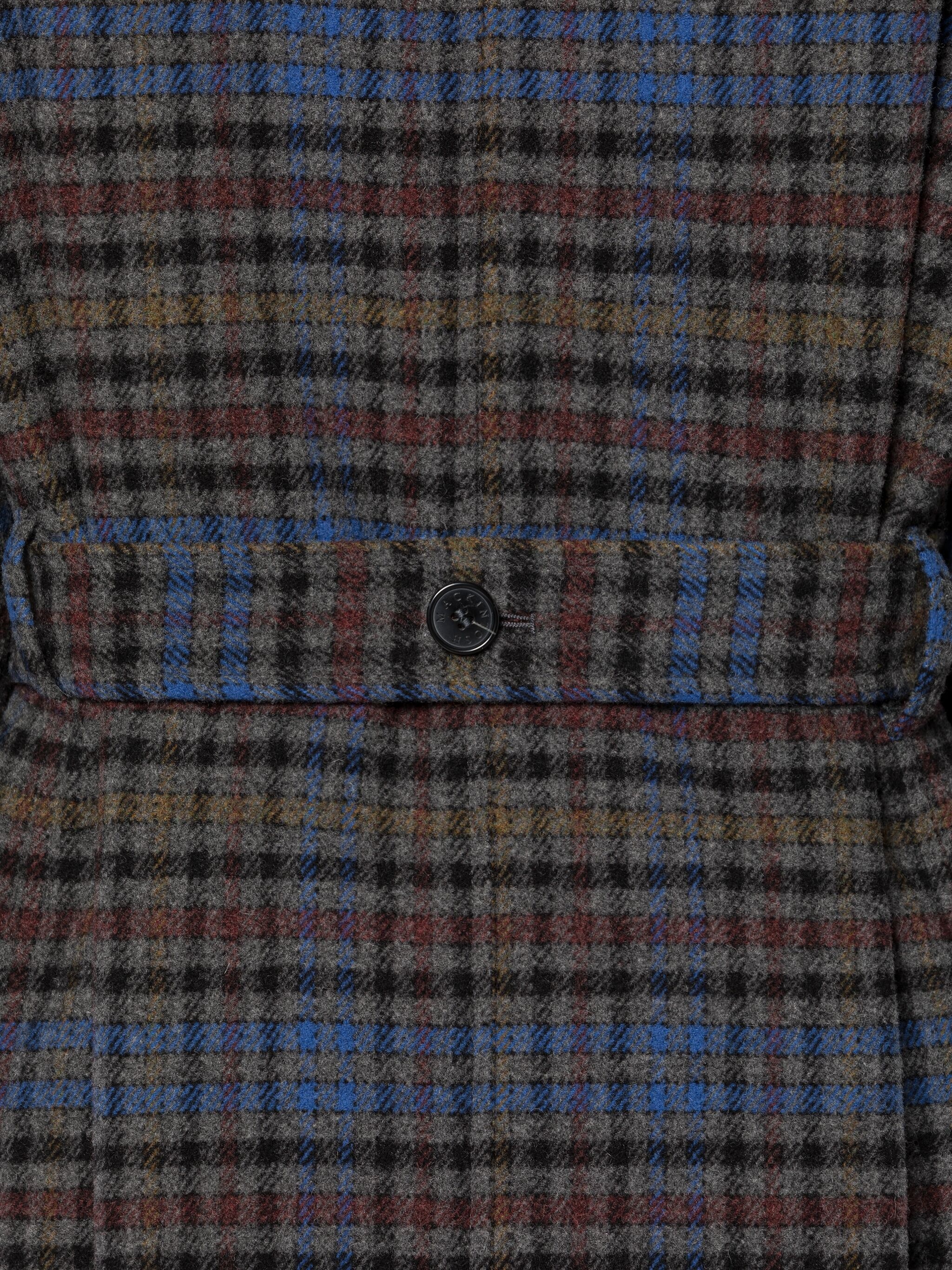 Mackintosh Torrent check short cotton coat - Blue