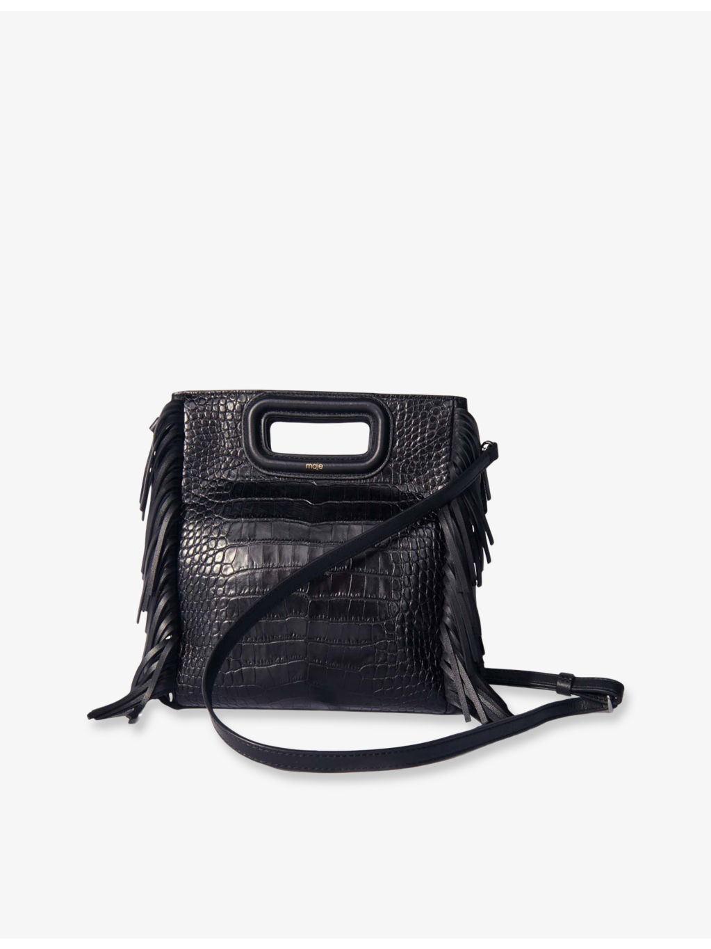 Fringed Mock-Croc Leather Cross-Body Bag - 3