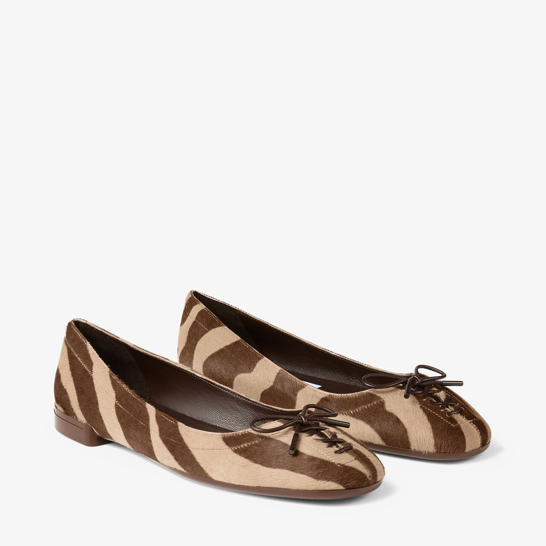 Scarlett Ballerina
Chocolate Zebra Printed Pony Ballerina Flats - 3