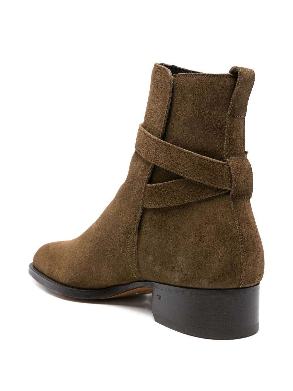 40mm buckled-strap suede boots - 3