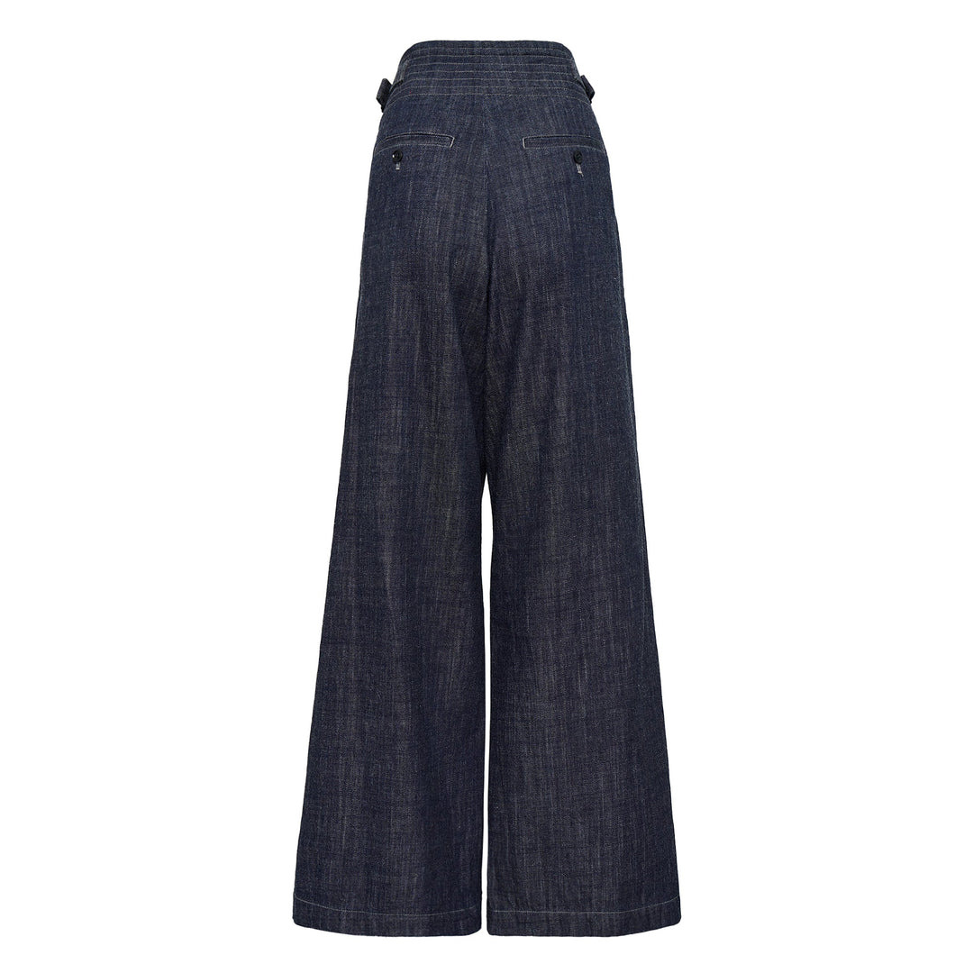 Drawstring Waist Wide Leg Pants - 2
