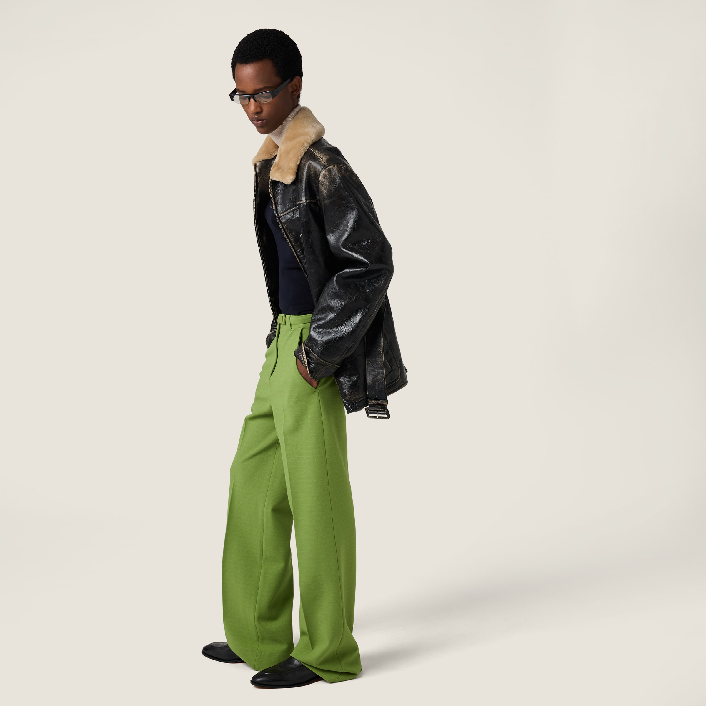 Fabric stitch knit pants - 6