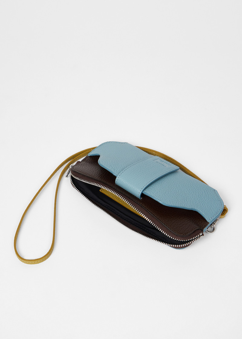 Paul Smith Light Blue Leather Travel Pouch outlook