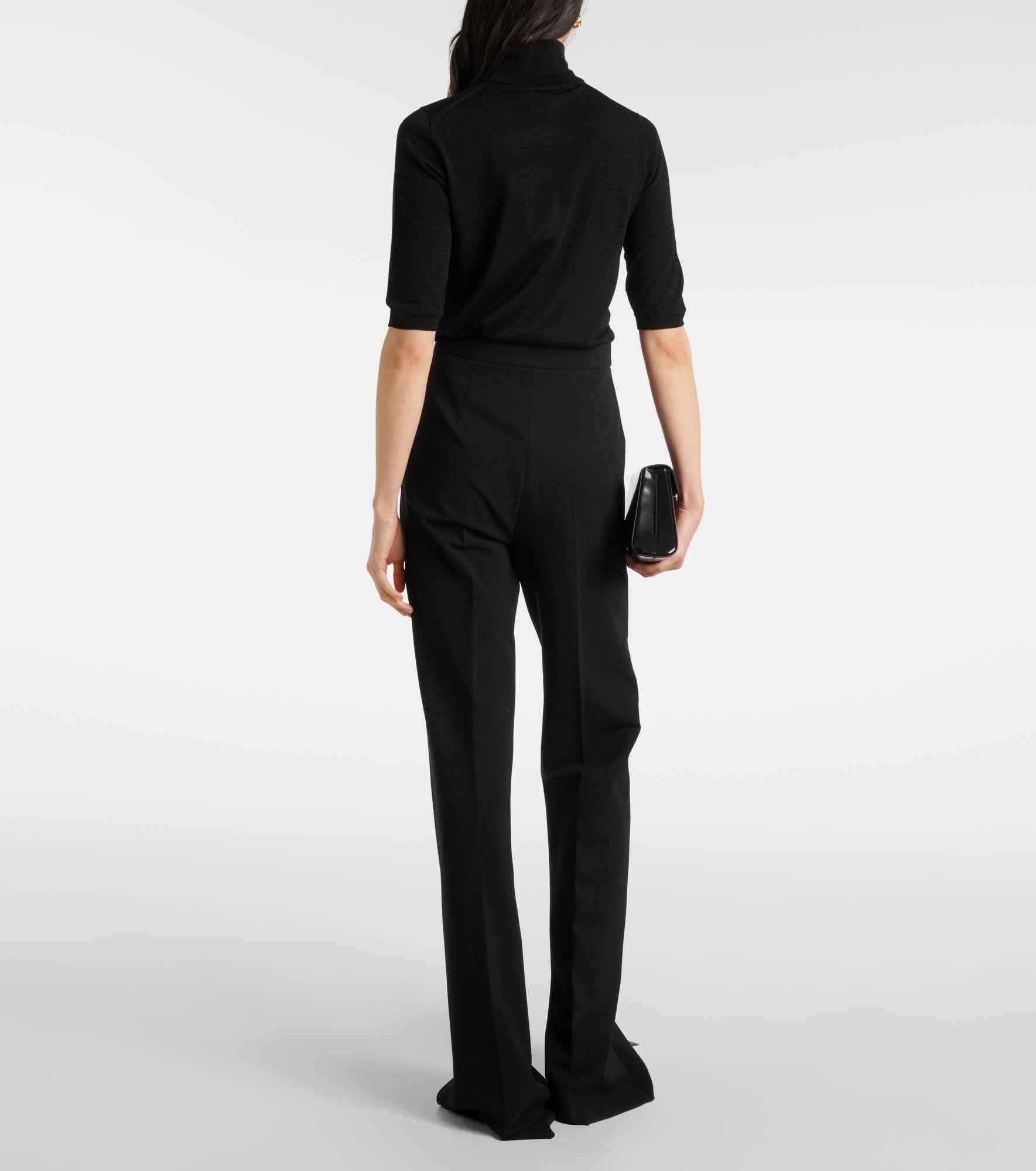 Norcia pleated jersey straight pants - 3