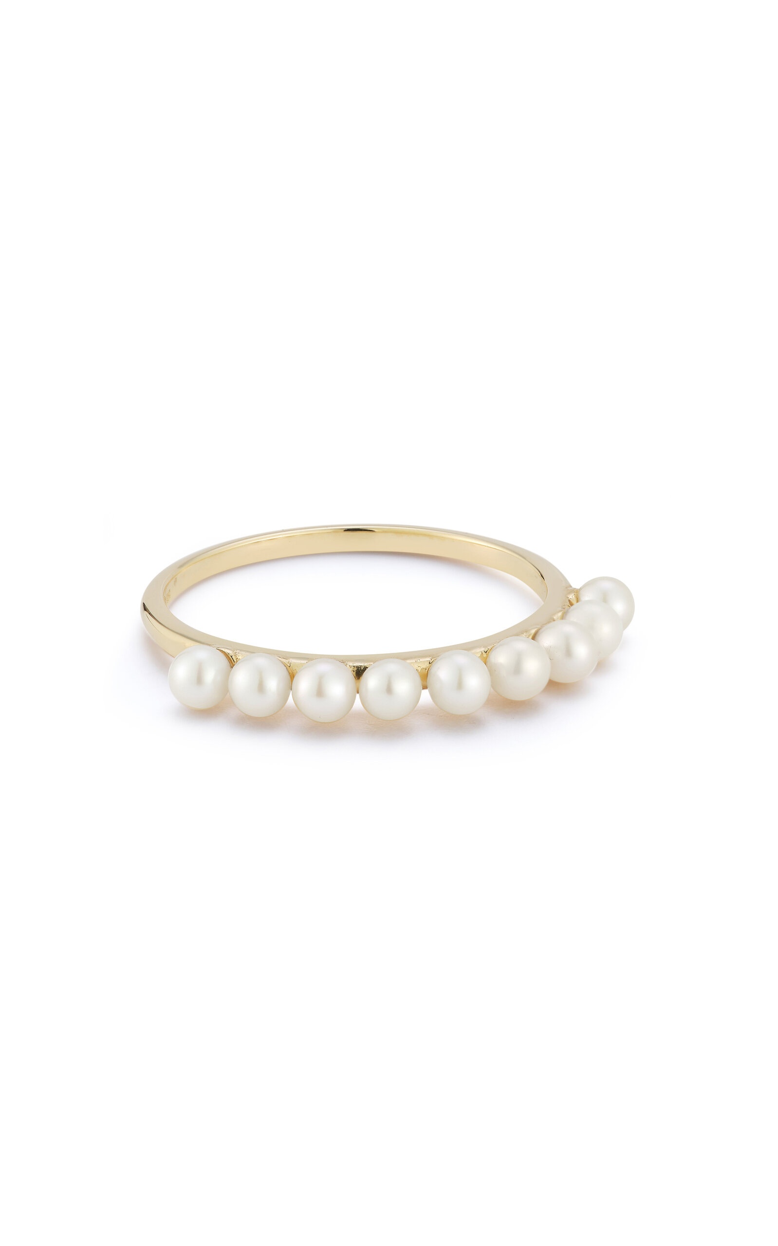 14K Yellow Gold Diamond, Pearl Ring white - 1