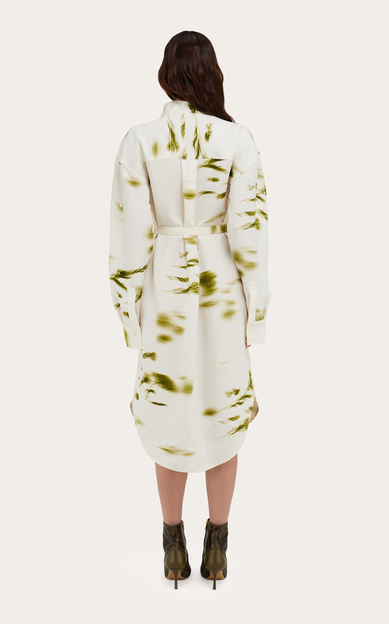 Printed Shirt Dress white 4