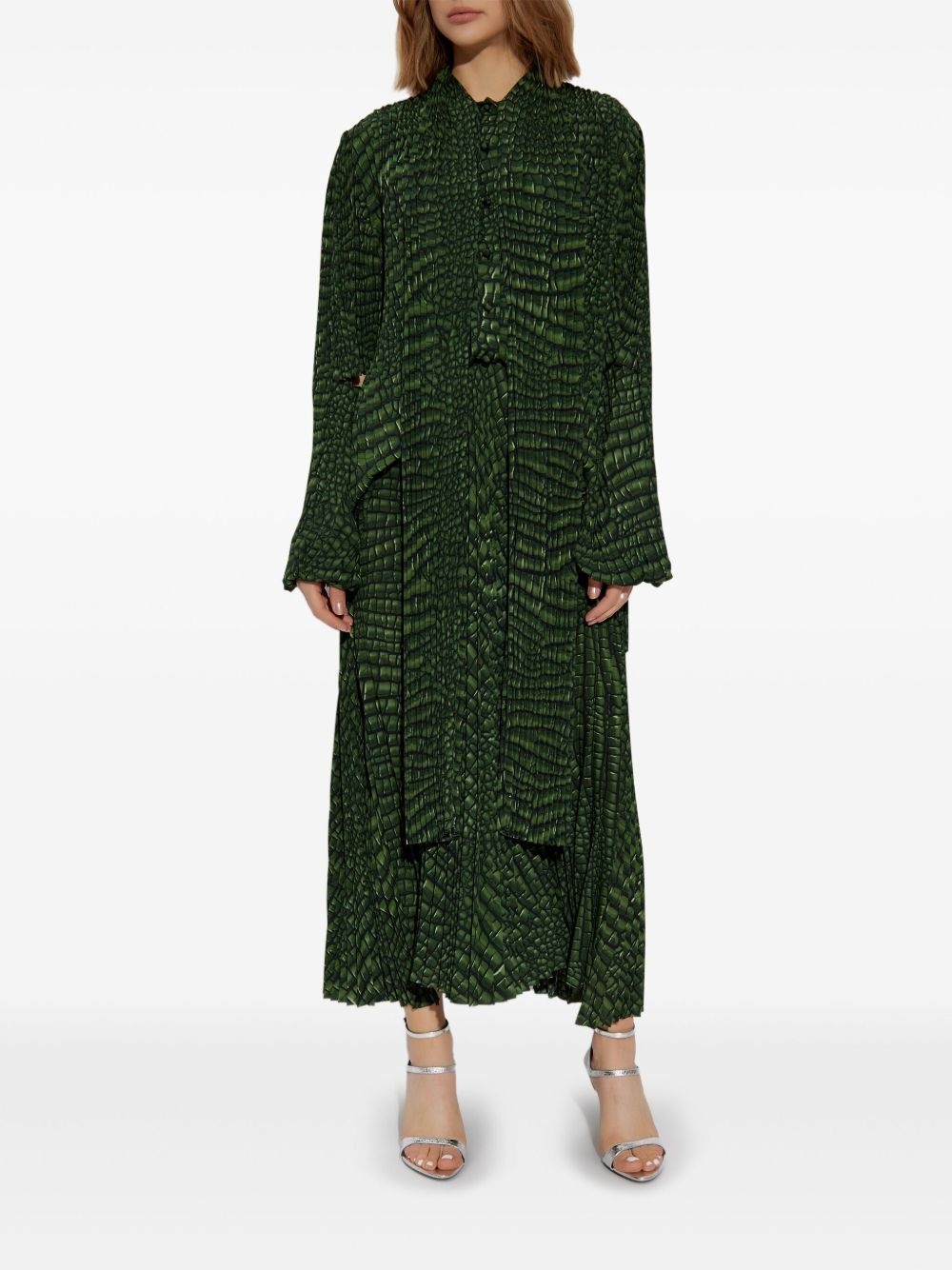 crocodile-print dress - 3