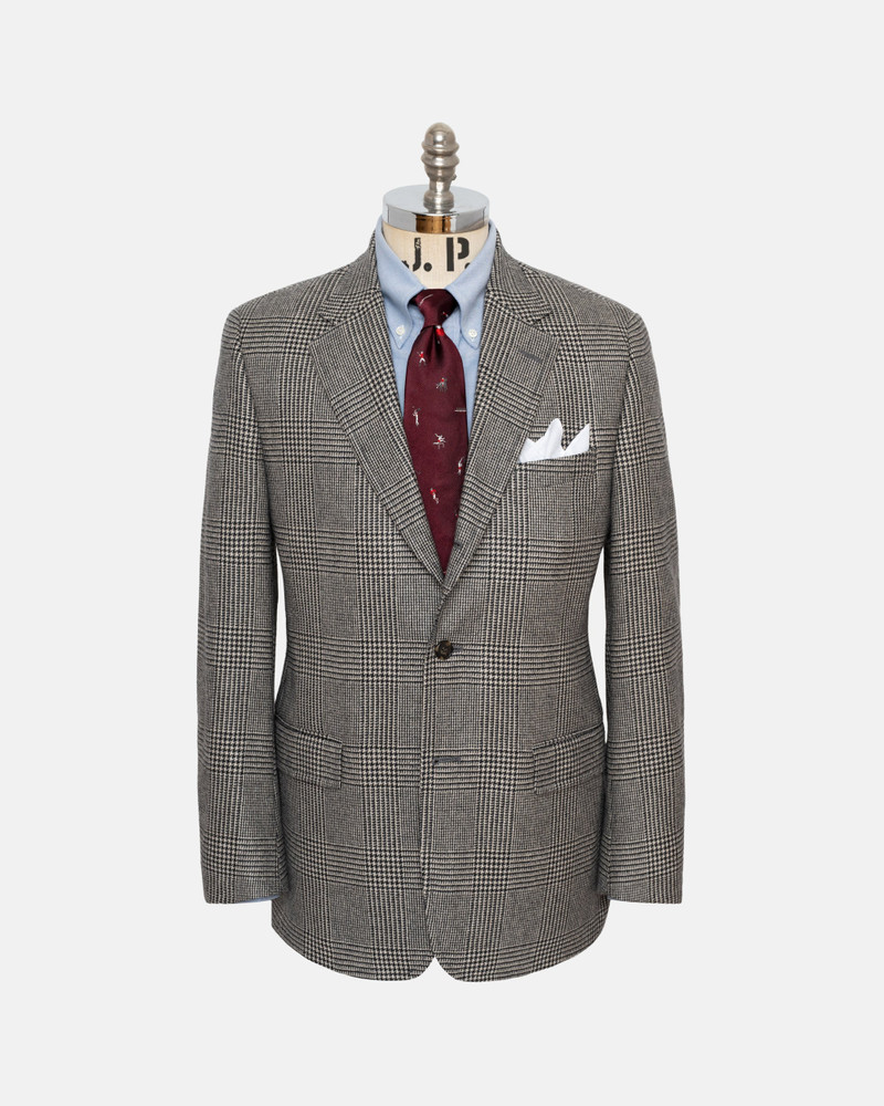 MADE-IN-CANADA GLEN PLAID BLACK & WHITE PURE CASHMERE SPORT COAT 1