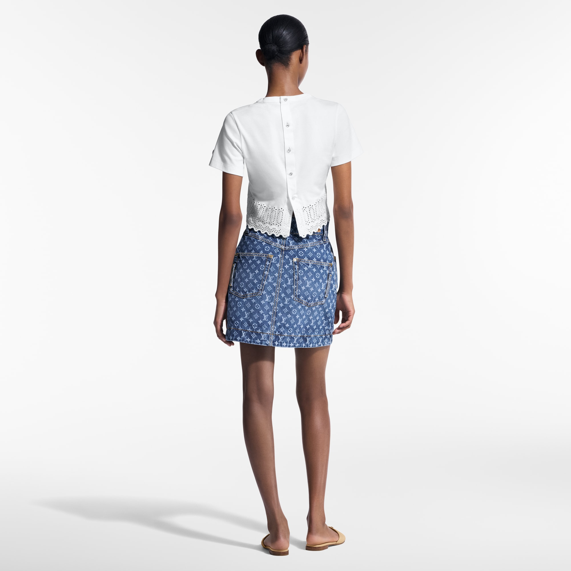 Monogram Denim Mini Skirt - 3