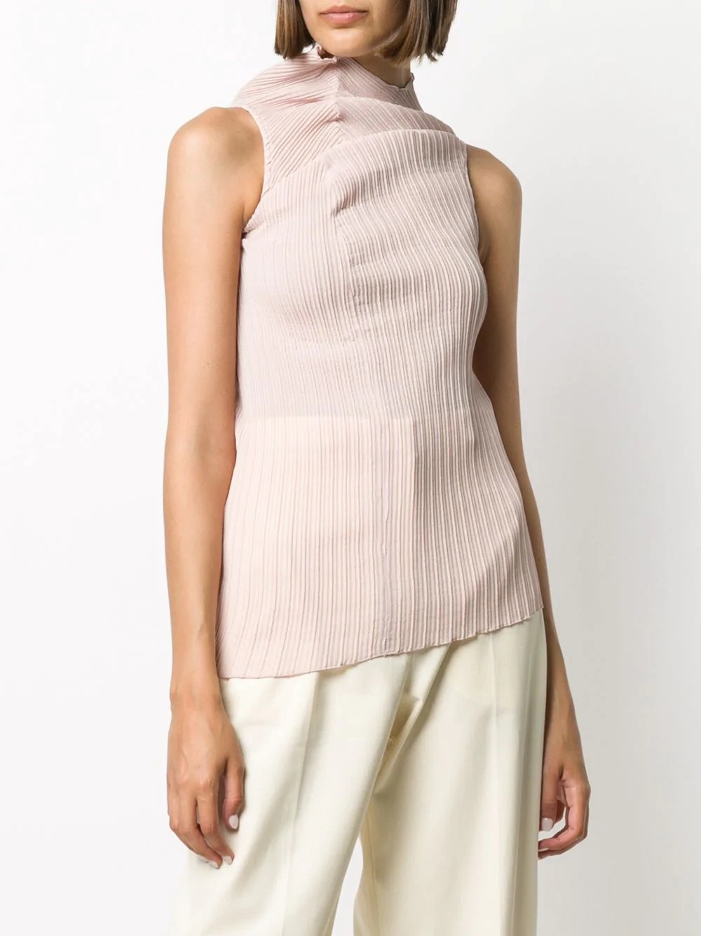 asymmetric high-neck top - 3