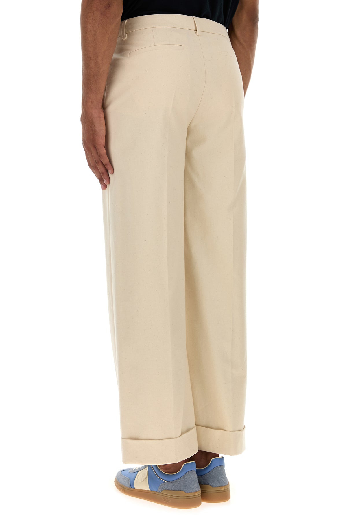 Melange ivory cotton pant - 4