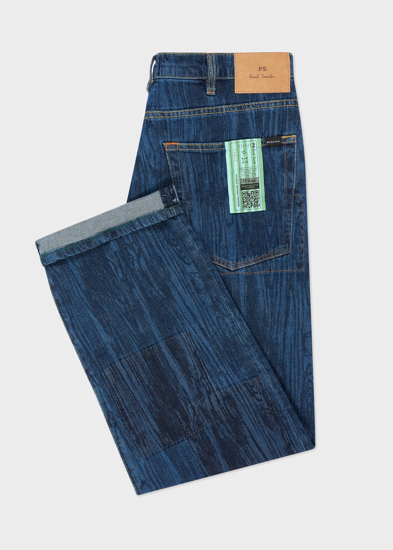 Paul Smith Relaxed-Fit 'Woodglitch' Laser-Etched Jeans outlook