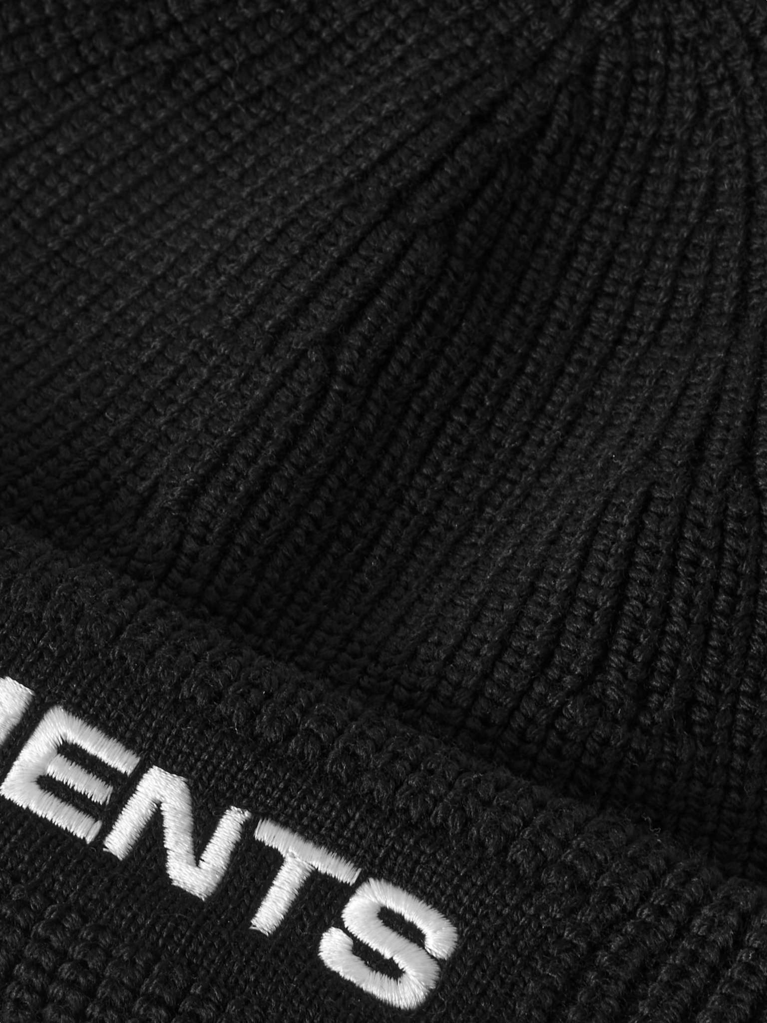 Logo-Embroidered Ribbed Merino Wool Beanie - 3