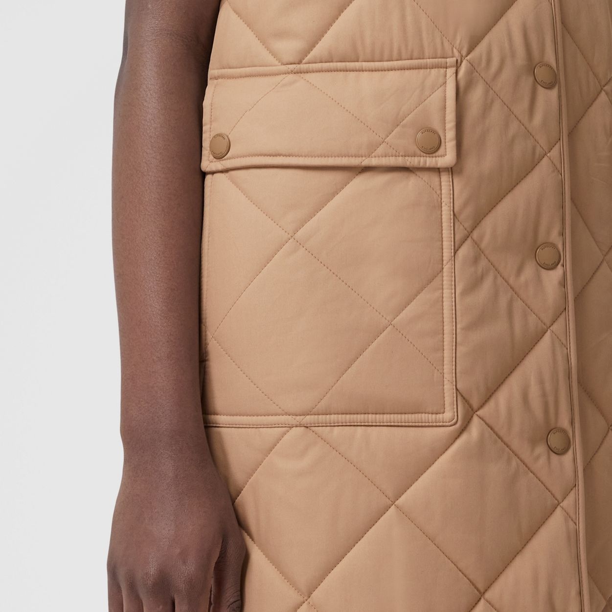 Diamond Quilted Cotton Gabardine Gilet - 5