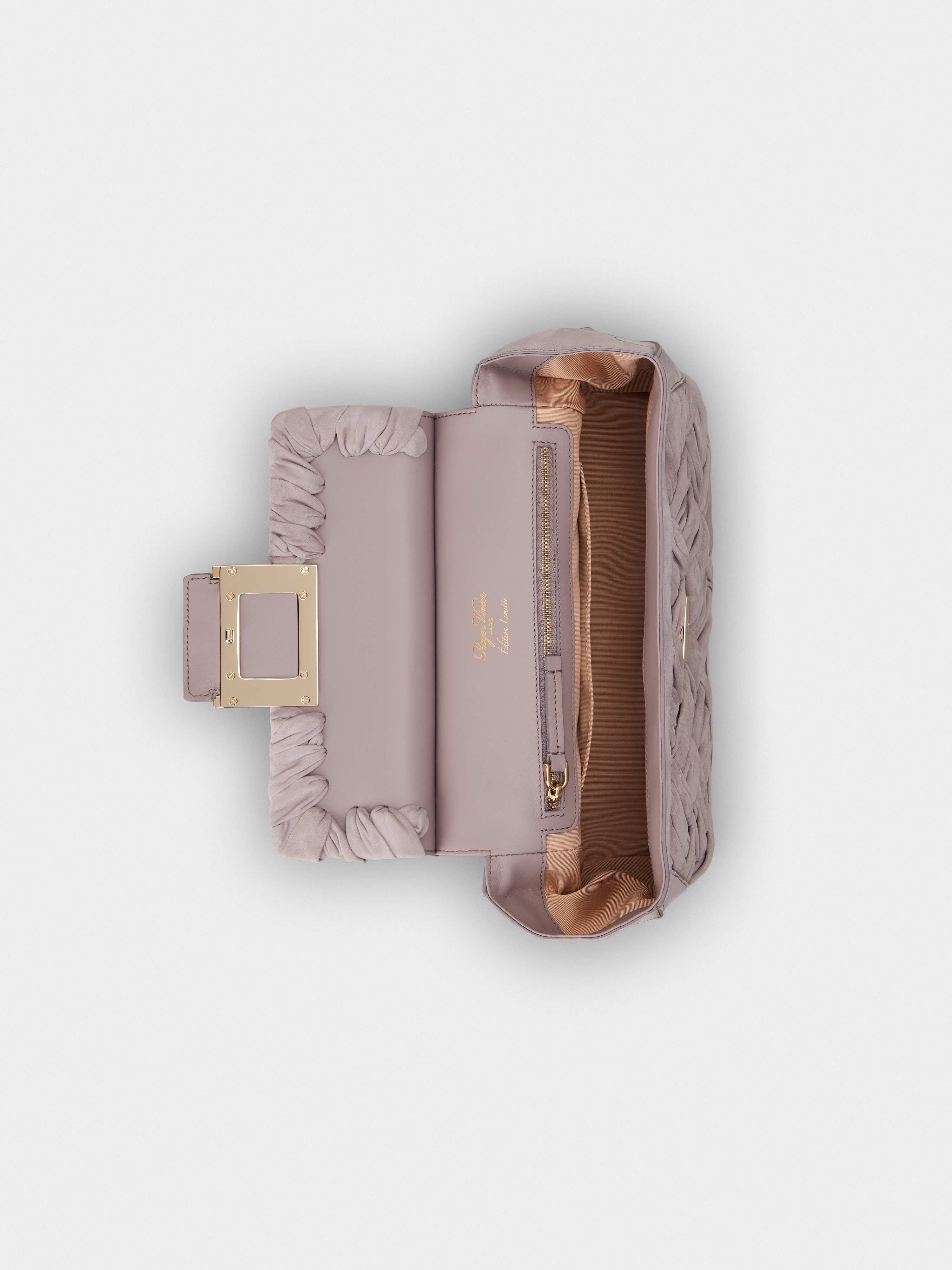 Viv' Cabas Foulard Metal Buckle Bag in Suede - 7