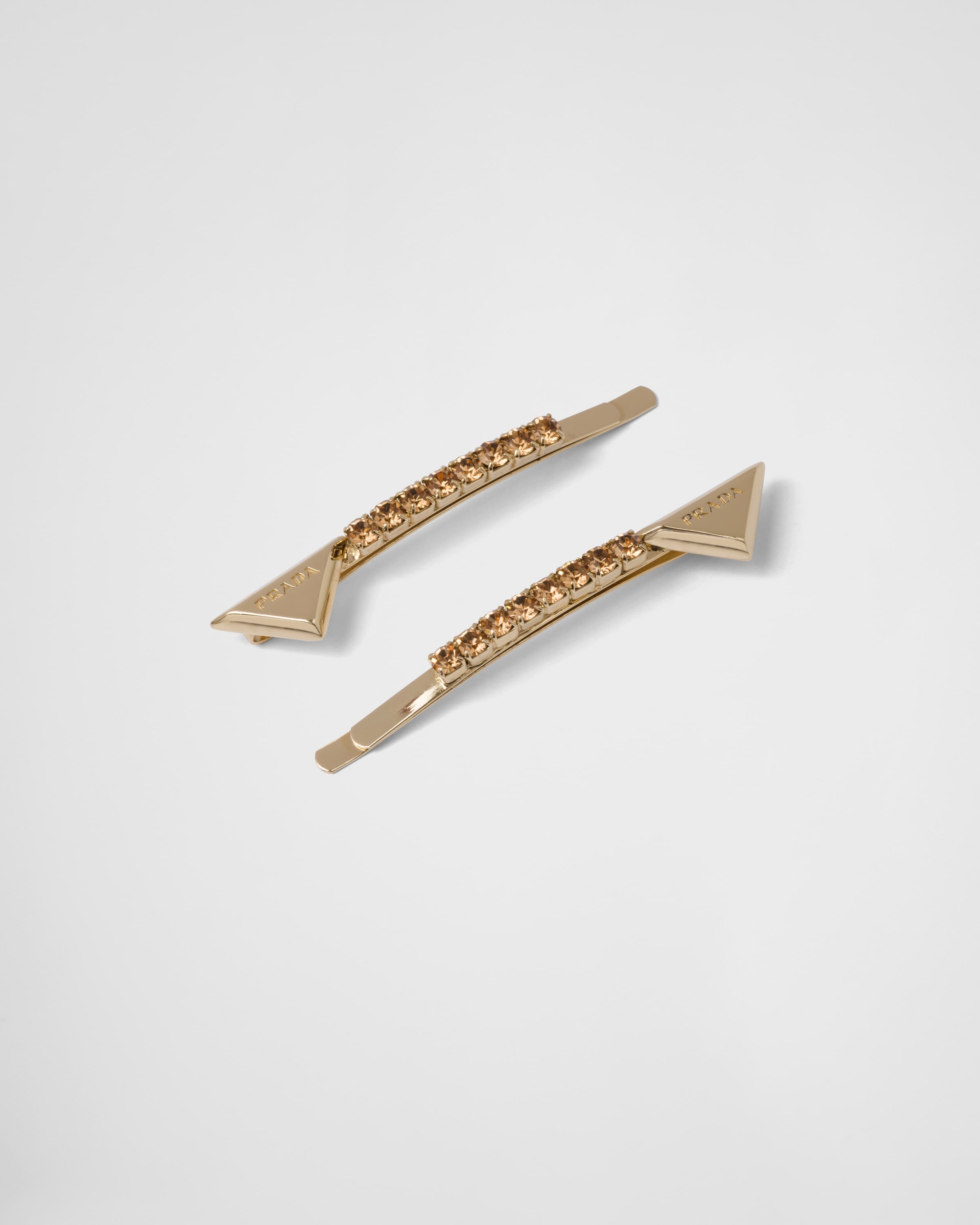 Embellished brass hair clip - 3