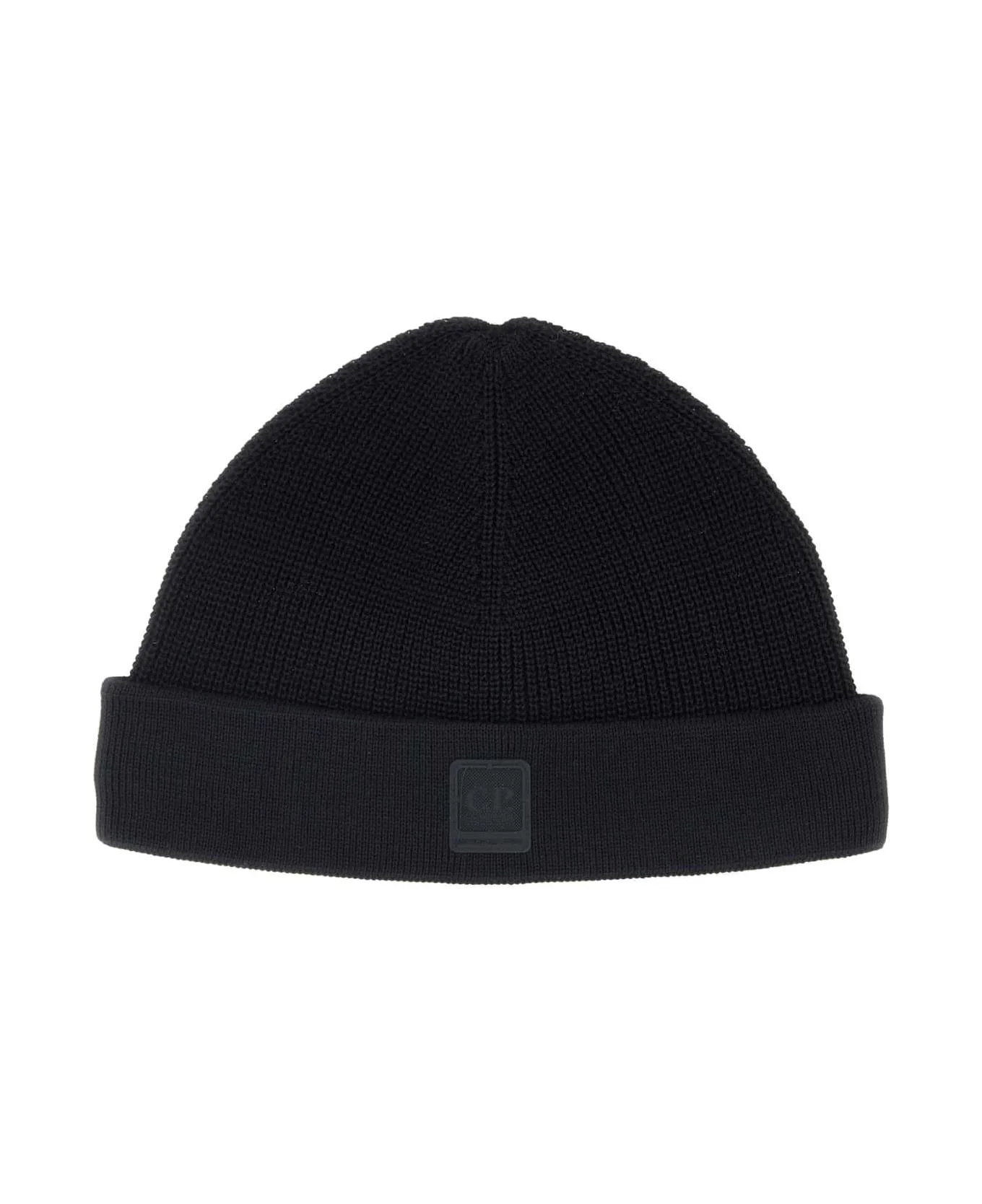 Black Cotton Beanie Hat - 1