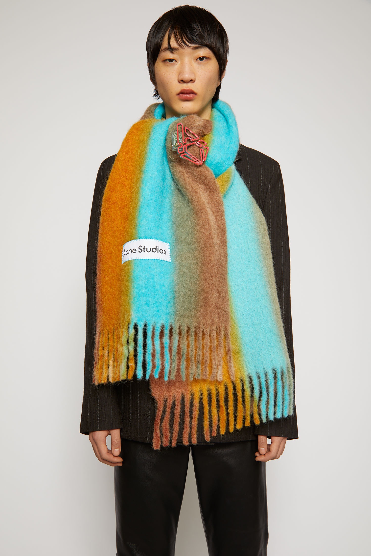 Gradient scarf light blue/orange - 4