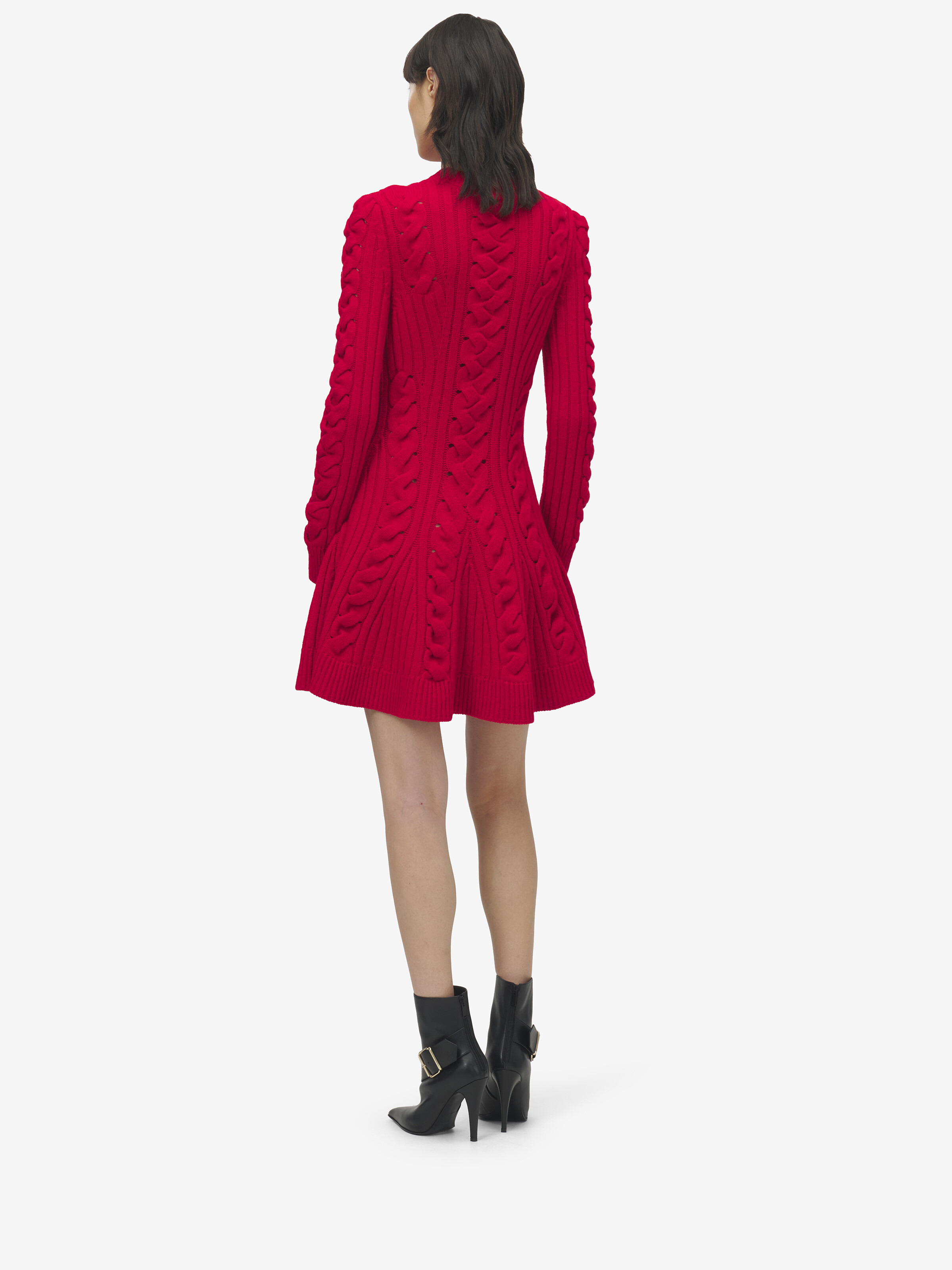 Wool Cashmere Cable Knit Mini Dress - 3