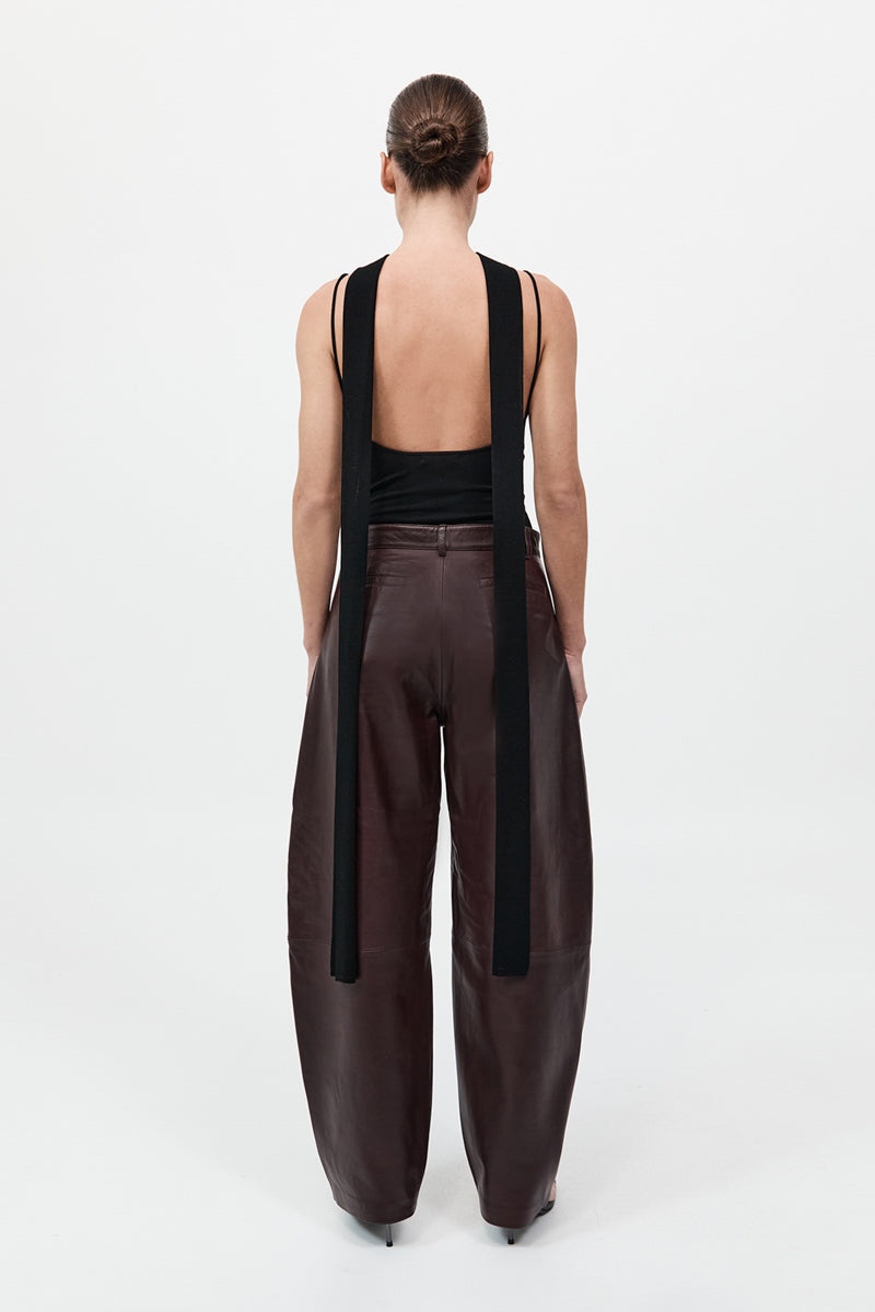Leather Balloon Pants - Bordeaux - 6