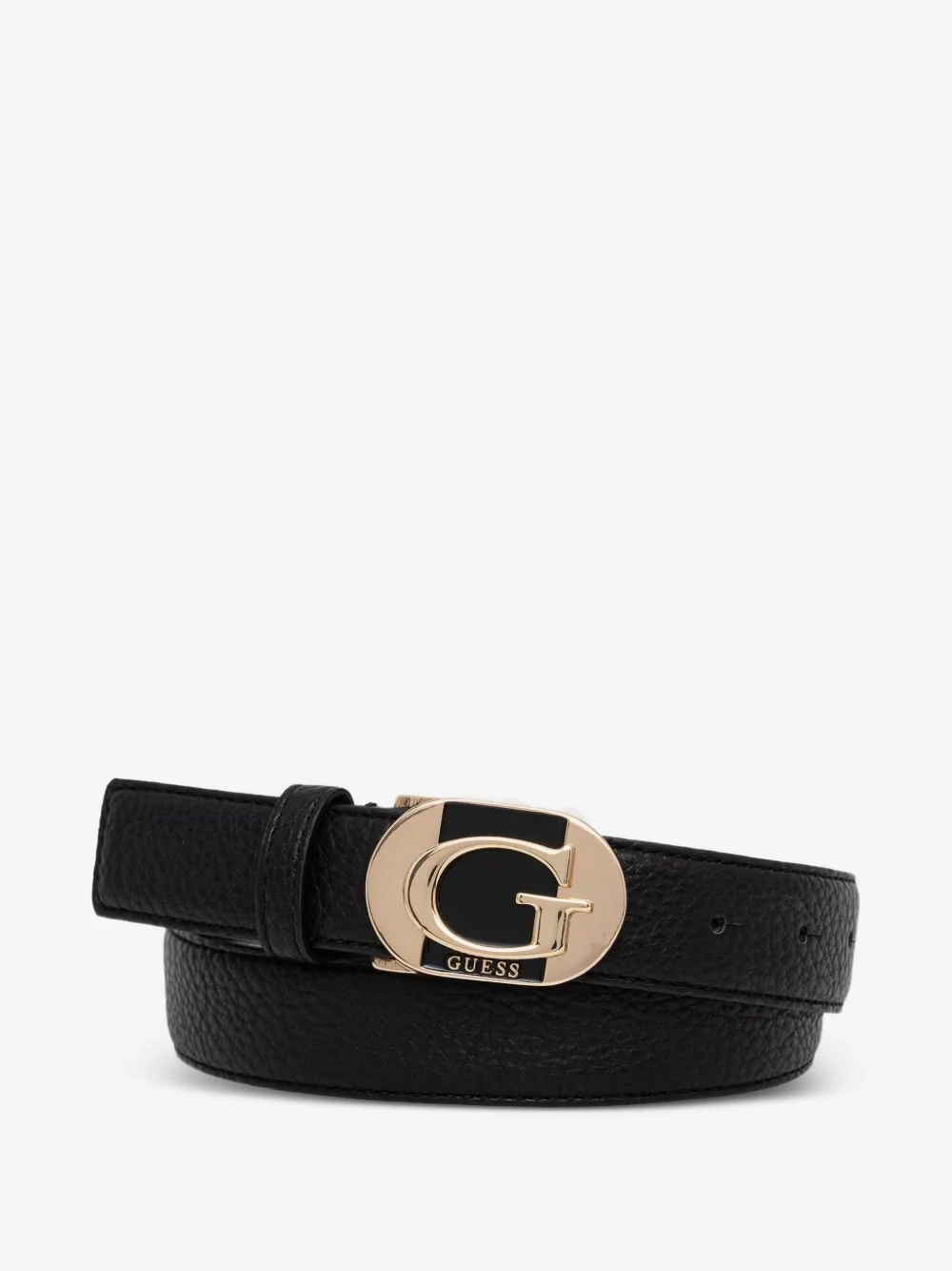 logo-plaque pebbled belt - 1