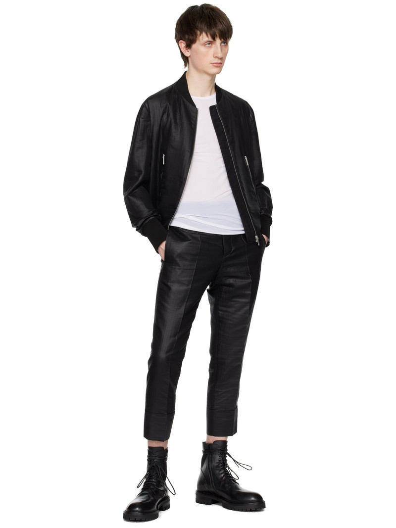 SAPIO Black Double Bomber Jacket outlook