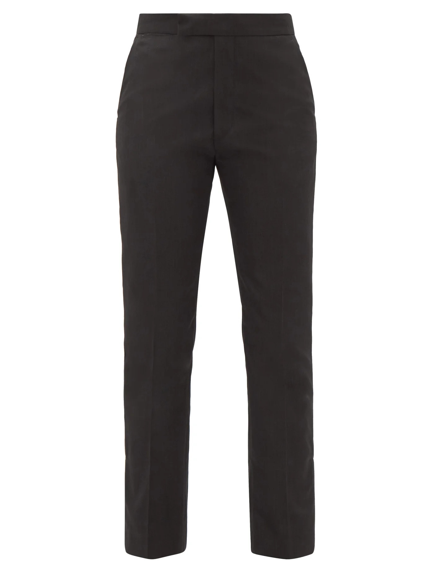 Ankle-zip straight-leg twill trousers - 1