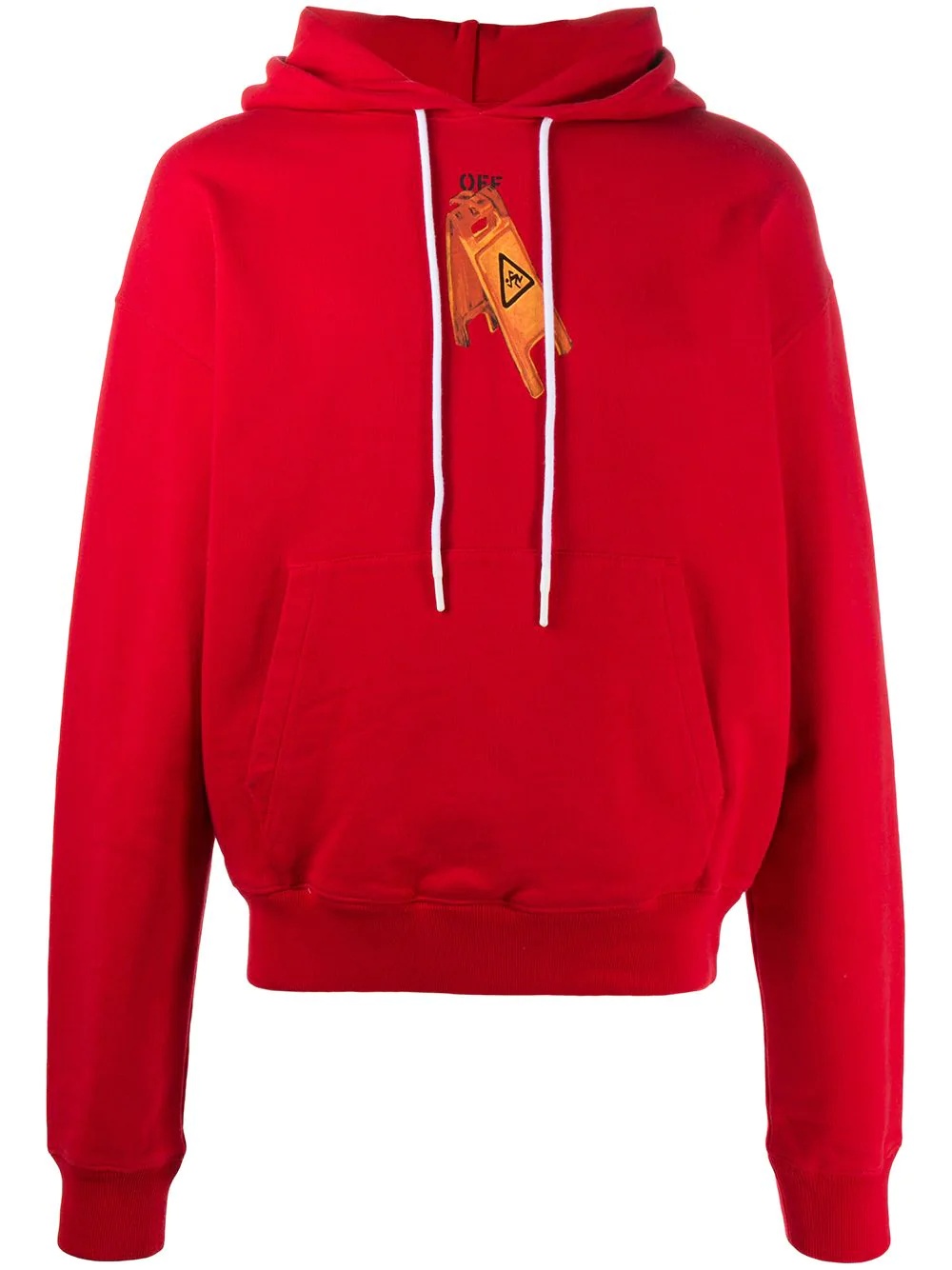 logo print drawstring hoodie - 1