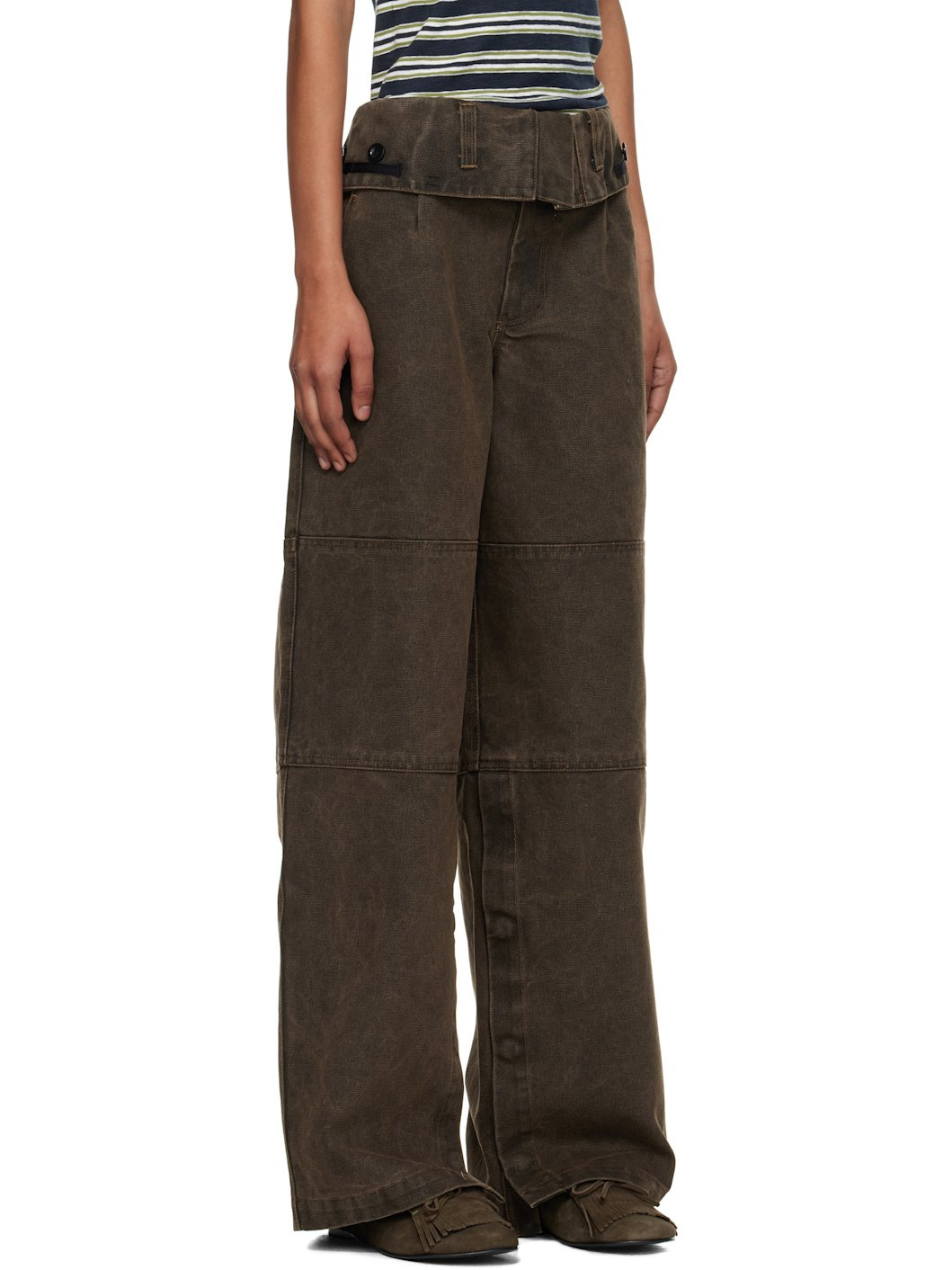 Brown Folded Work Trousers - 2