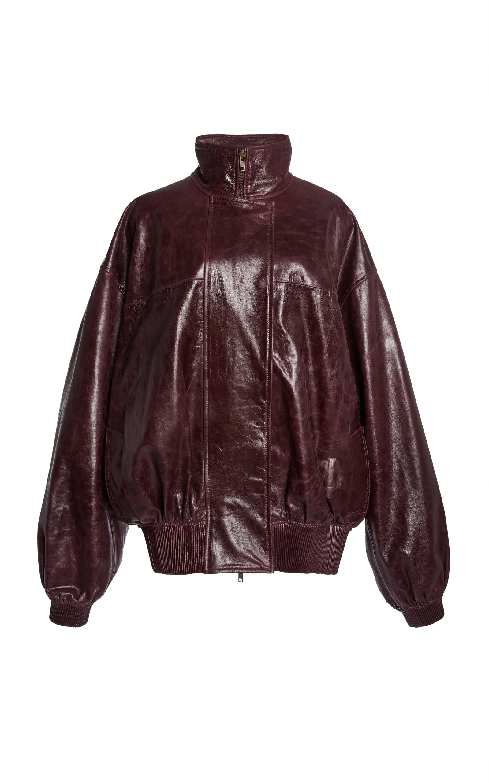 Devon Leather Bomber Jacket burgundy - 1