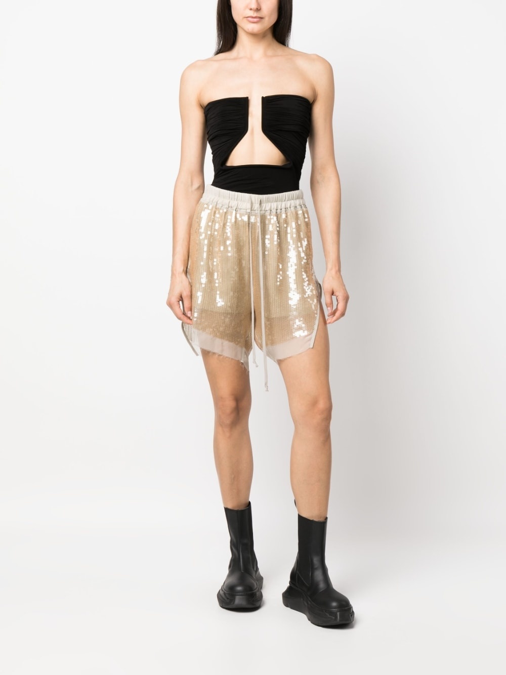 sequin-embellished short shorts - 2