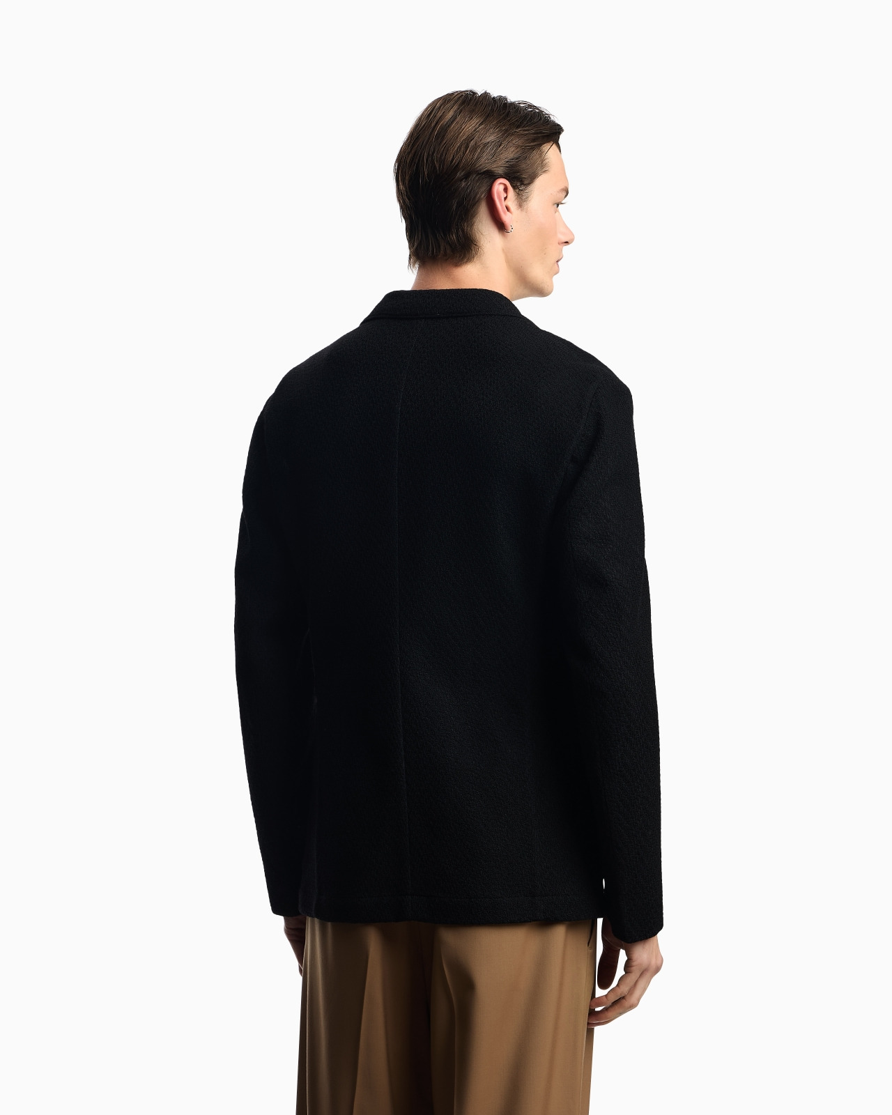 ICON SINGLE-BREASTED JACKET IN CHEVRON-MOTIF WOOL - 3
