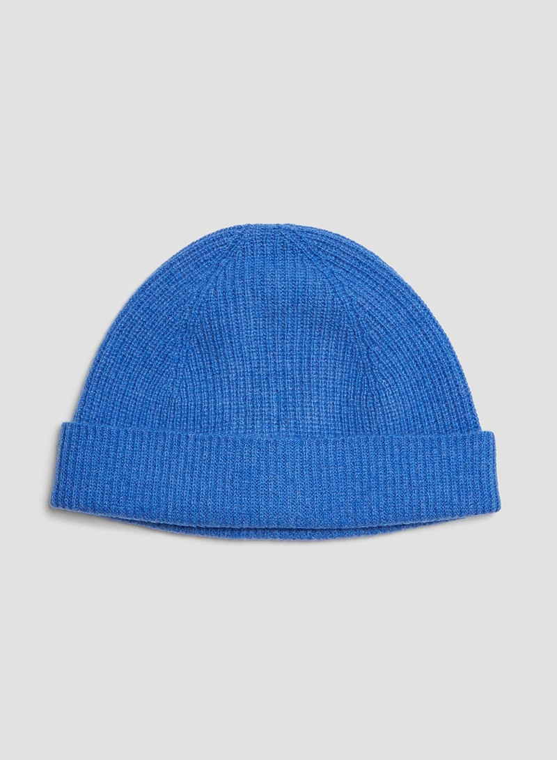 Lambswool Beanie in Pacific Blue 3