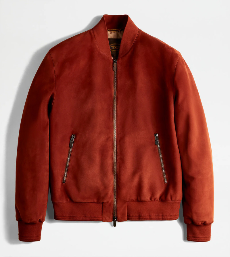 PASHMY BOMBER JACKET IN SUEDE - RED 1