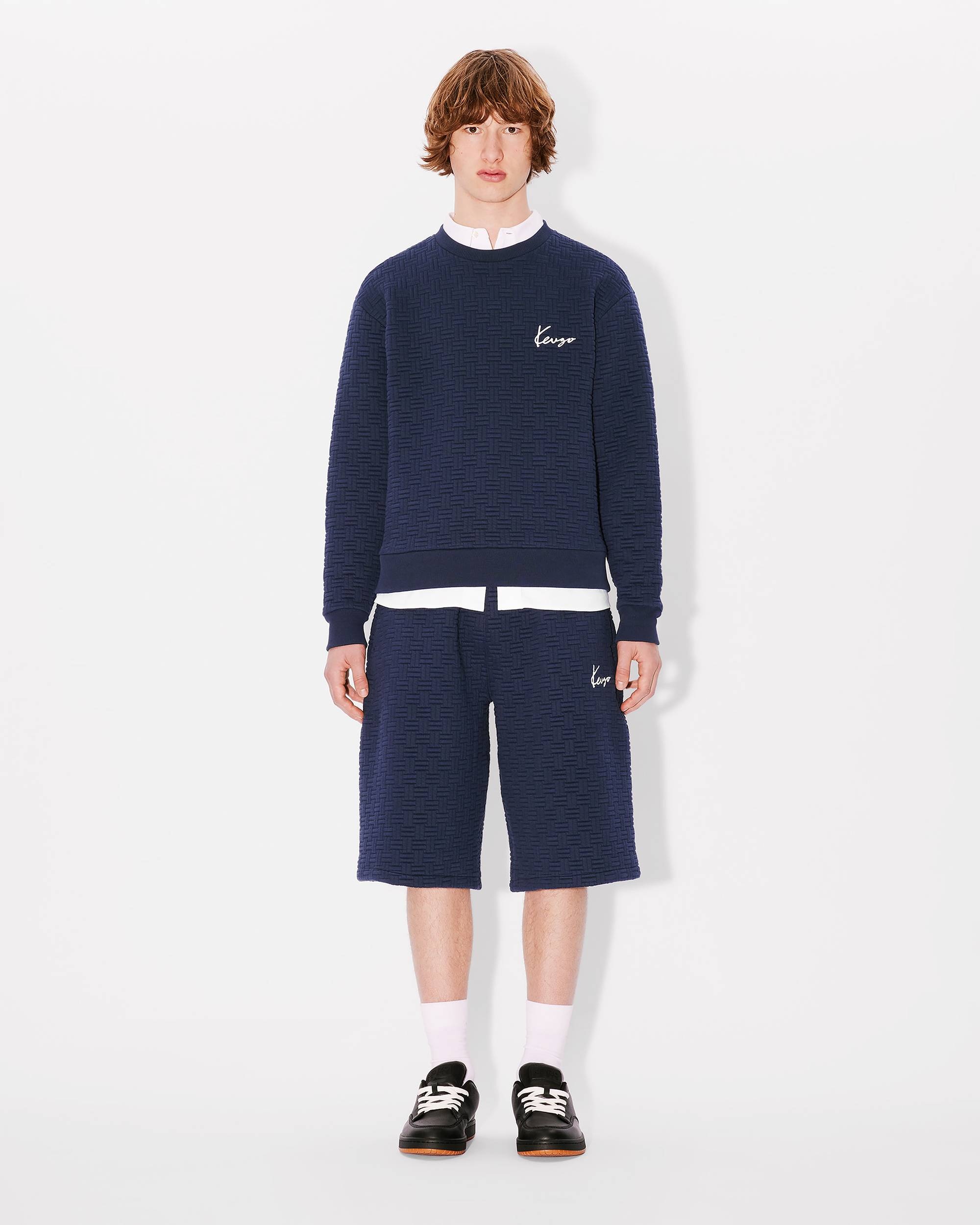 'KENZO Weave' embroidered classic sweatshirt - 5