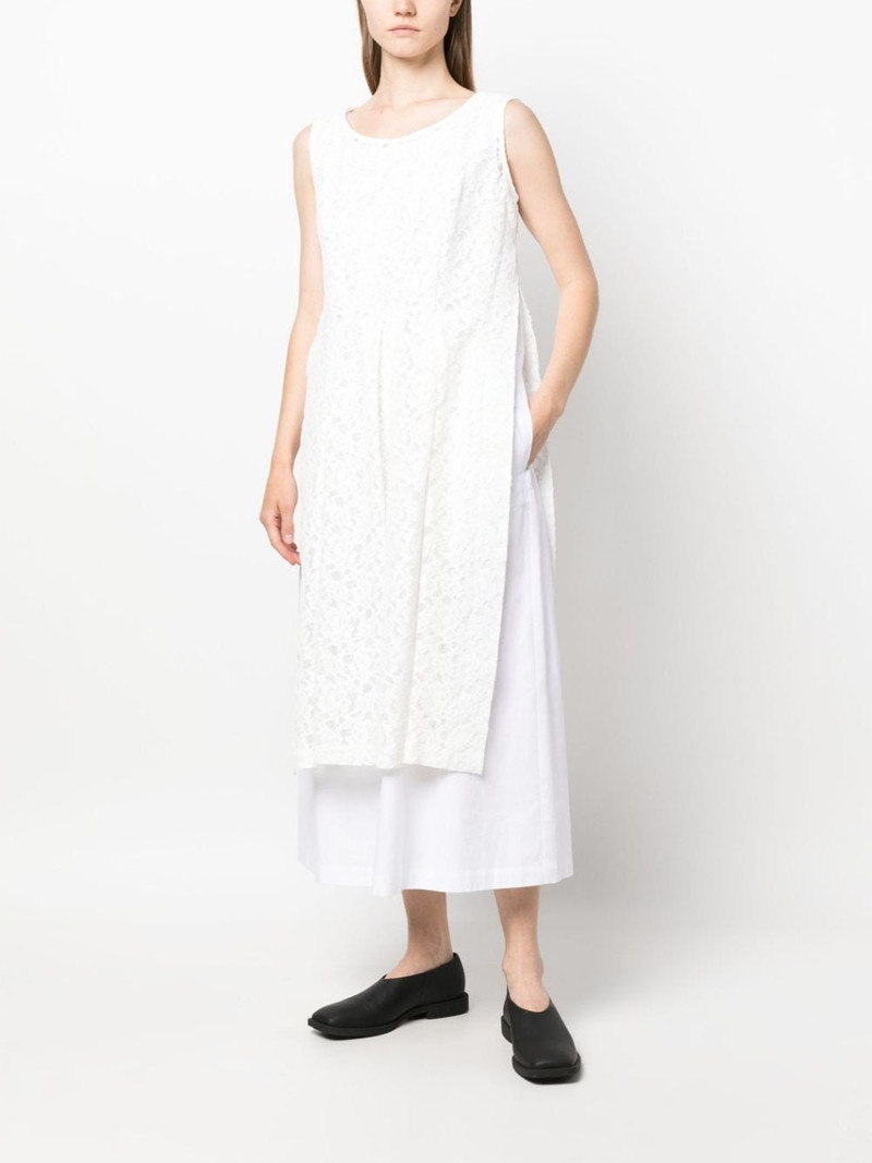 Comme Des Garçons lace-overlay midi dress outlook